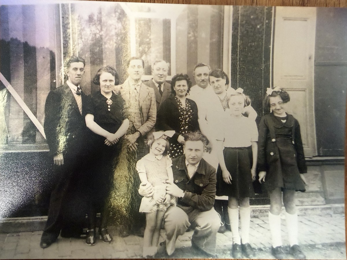 Hanna with her parents in the hiding village